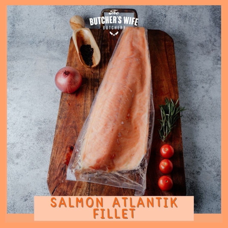 

SALMON CHILLE ATLANTIC FILLET / SALMON FILLET UTUH SIZE 1,2-1,3KG