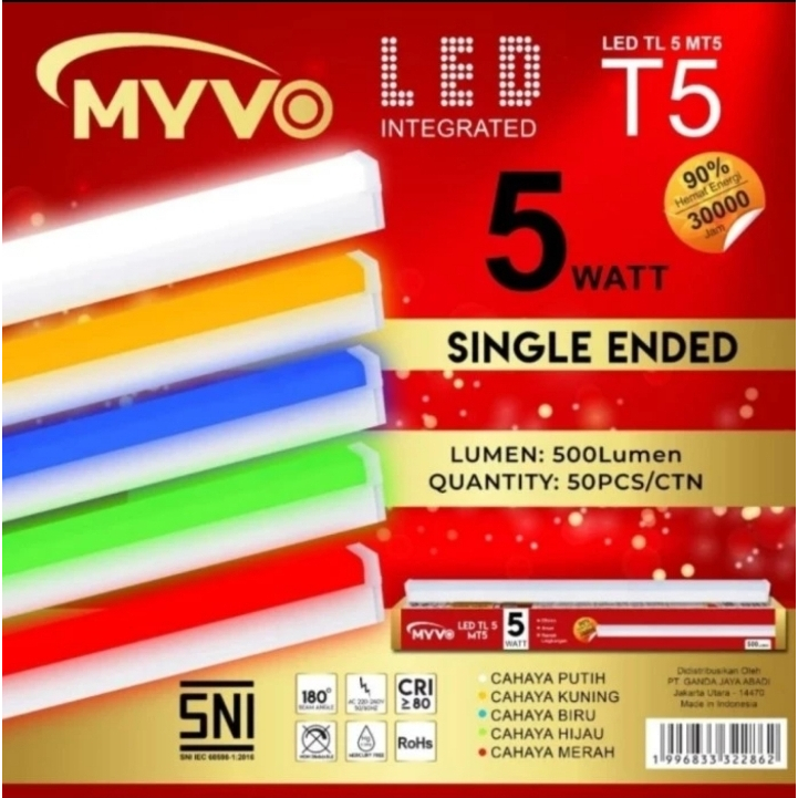T5 Lampu / Lampu LED T5 5w, 10w, 15w, 20w MYVO