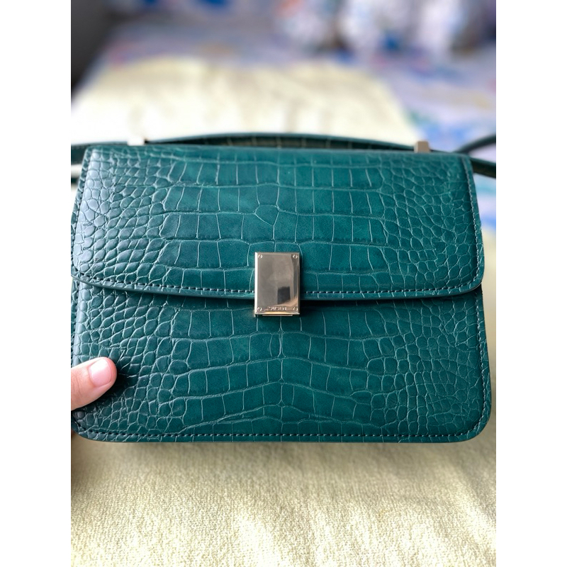 buttonscarves look preloved susen tas wanita green hijau croco