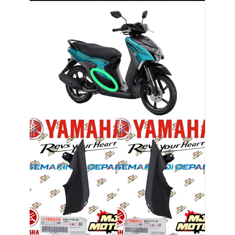 LID SIDE COVER 1&2 BODY BAGIAN BAWAH JOK SAMPING KANAN KIRI MIO GEAR B3W-F1726-00 B3W-F1716-00