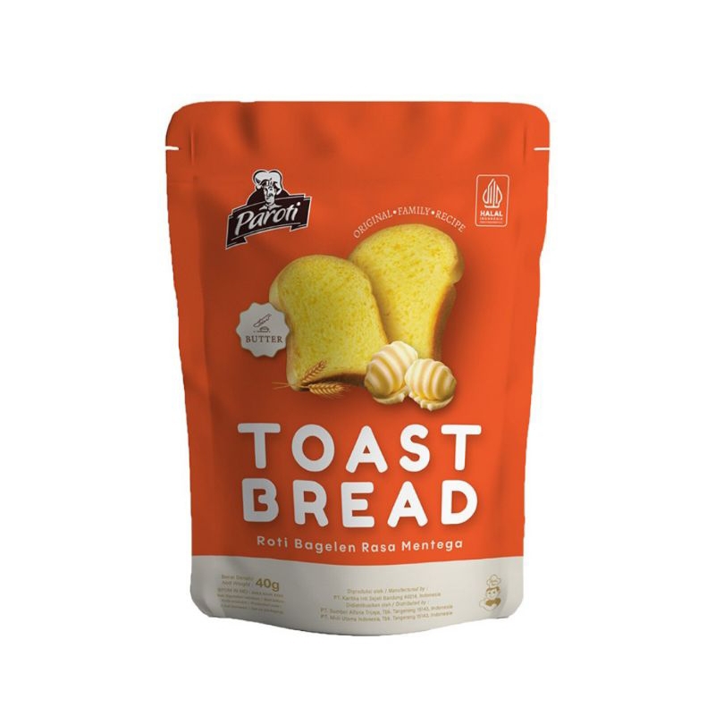 

Paroti toast bread roti bagelan mentega 40g