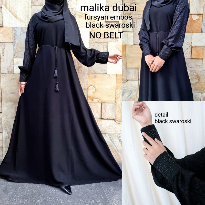 Abaya Hitam Gamis Wanita Terbaru Fashion Muslim Turkey Dubai Arabian Malika dubai