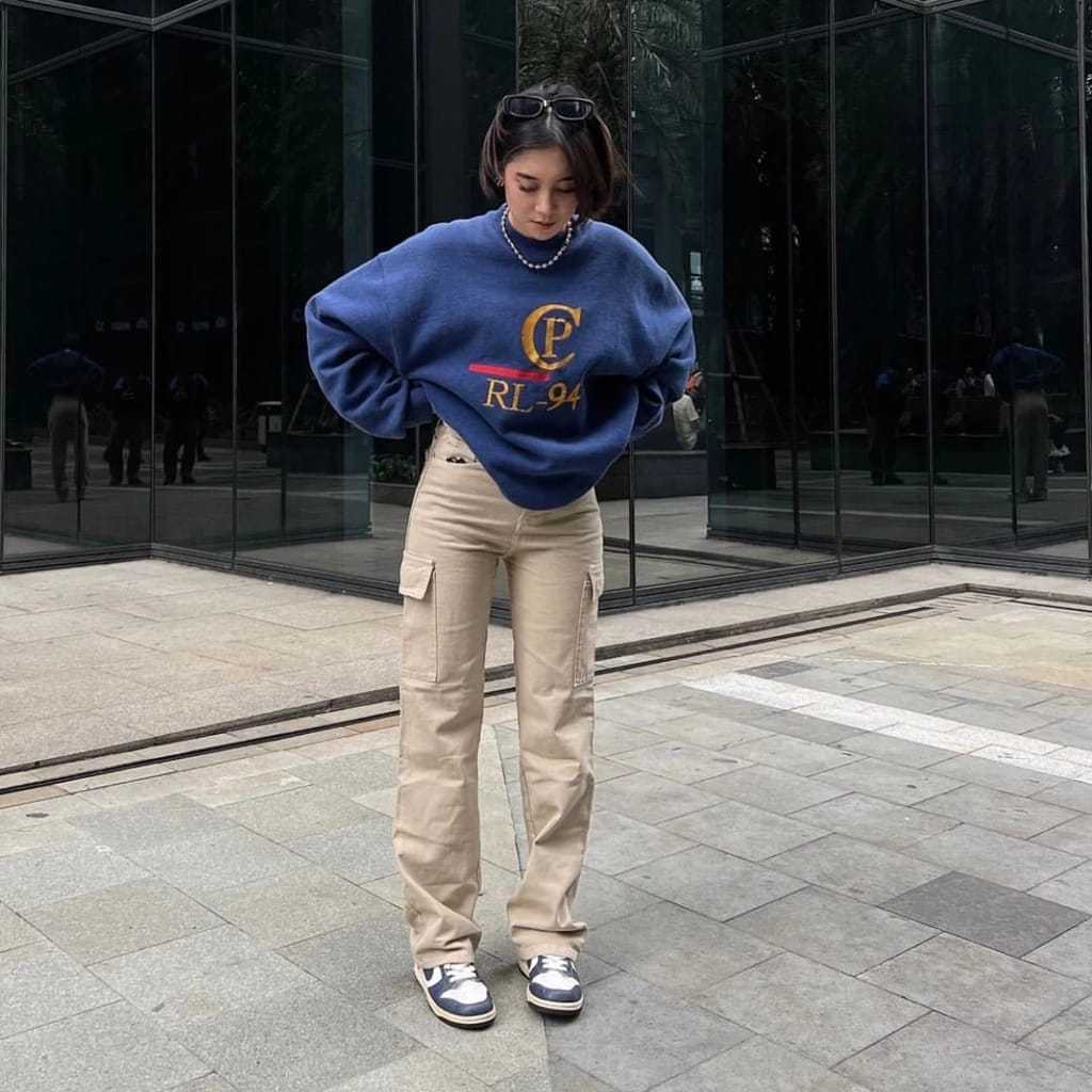 celana cargo panjang wanita haighwist korean styl cargo pant premium celana cargo pant premoium saku