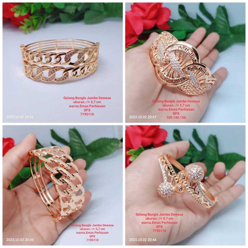 Gelang Jumbo Mewah Perhiasan Aksesoris Lapis Emas Titanium Xuping Tembaga Terlaris