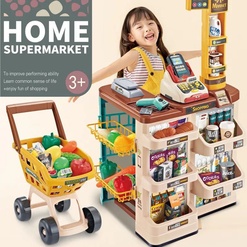 DIY Supermarket Multi Fungsi - Mainan Anak Set Simulasi Supermarket - Home Supermarket