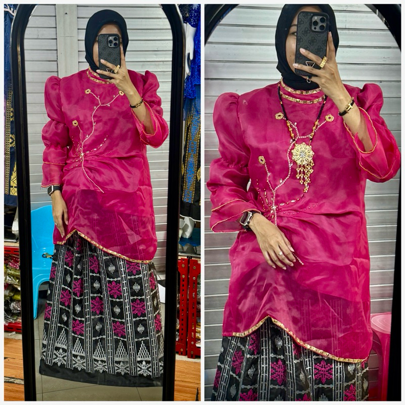 Baju bodo Organza payet bunga