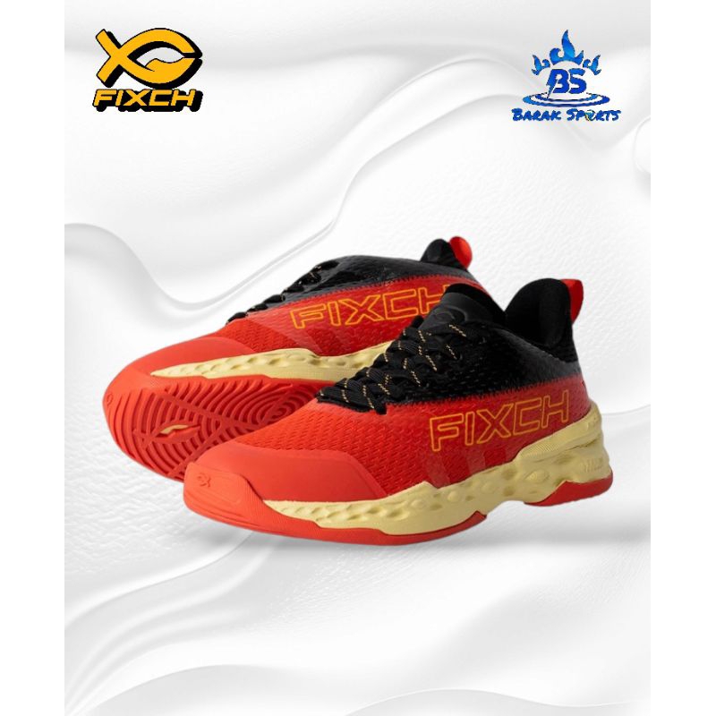 Sepatu Voli Fixch ANTHEM - BLACK / RED / OFF WHITE, Fixch Sepatu Voly Voli Original Termurah