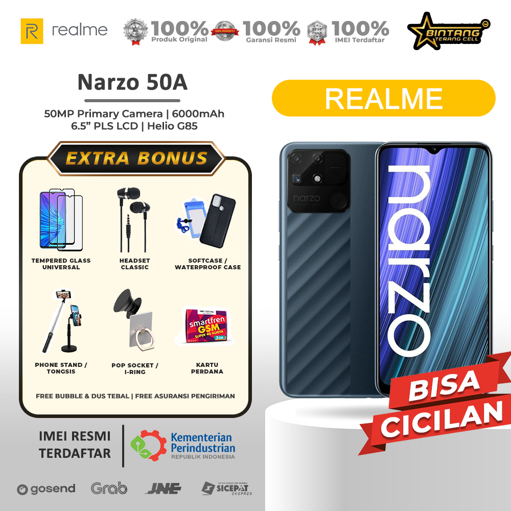 HP Realme Narzo 50A Ram 4/128GB - Ram 4/64GB Garansi Resmi