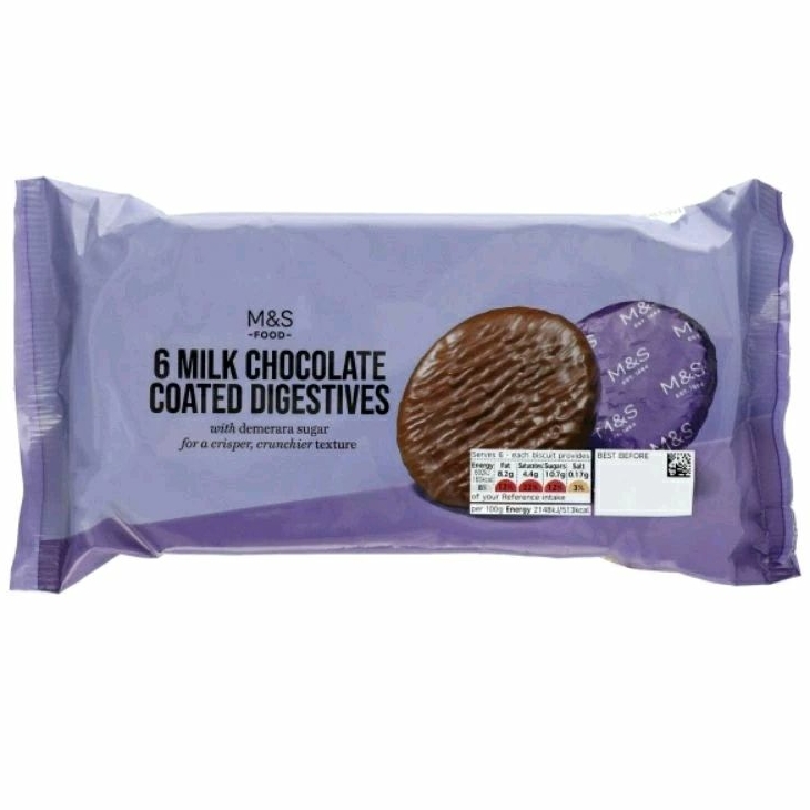 

MARKS & SPENCER M&S FOOD 6 Milk Chocolate Coated Digestives 190g