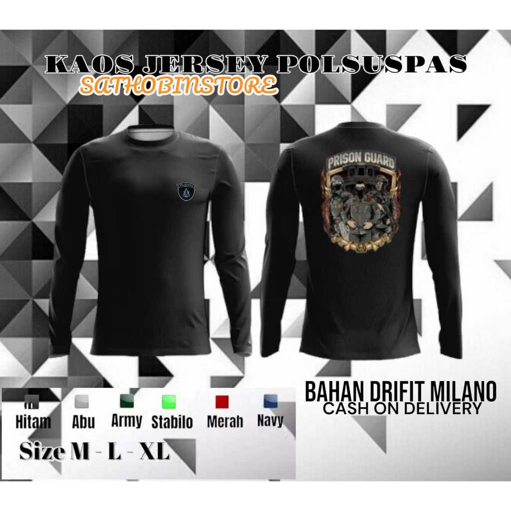 KAOS JERSEY PRISONN GUARD / KAOS JERSEY TENGKORAK / KAOS POLSUSPAS / BAHAN DRYFIT MILANO / LENGAN PA