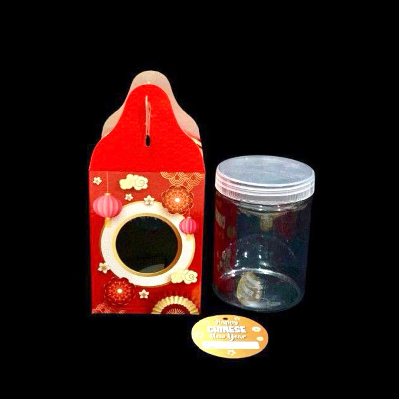 

( 5pcs ) Box Jinjing Imlek isi 1 Toples Tabung 800ml Dus Kue Kering Sincia Kotak Hampers Chinese New Year