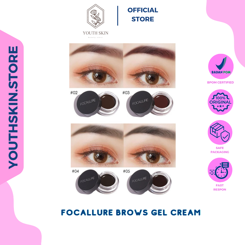 FOCALLURE Brow Gel Cream FA23 | Focallure Eyebrow Cream Gel waterproof | Pensil Alis Tahan Air Cetar