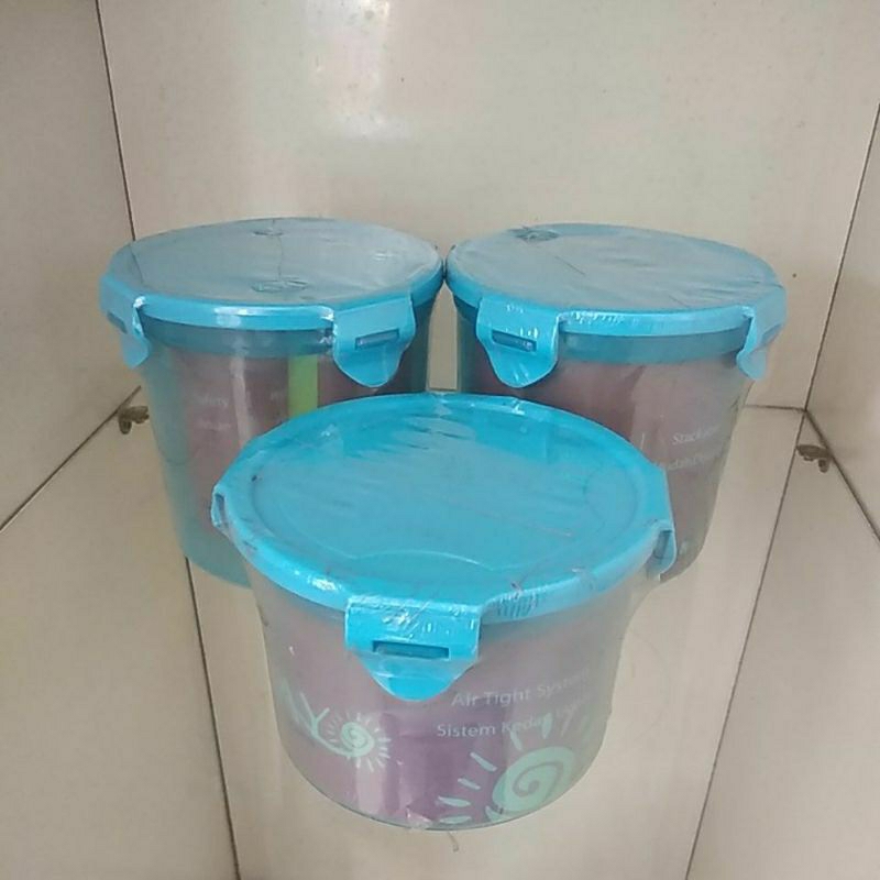 CONTAINER ROUND BLUE SET 3 PCS SUNDAY BY SOPHIE MARTIN PARIS