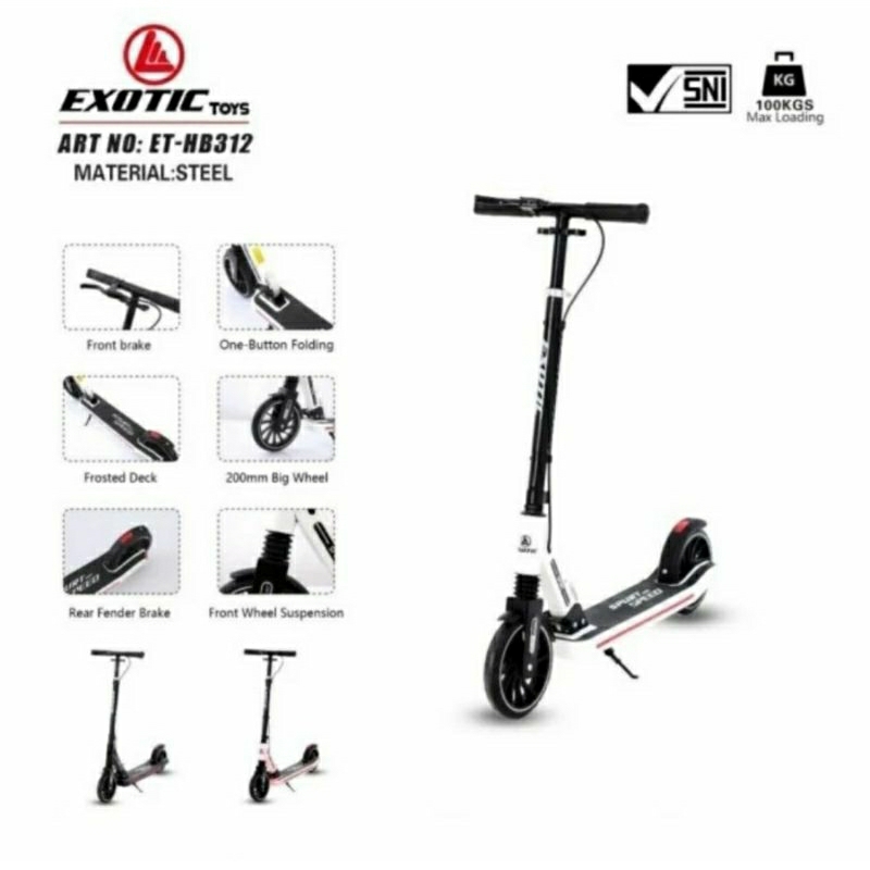 Scooter Roda Dua Exotic ET HB 312 Rem Shock Steel Otoped HB312 Max 100kg