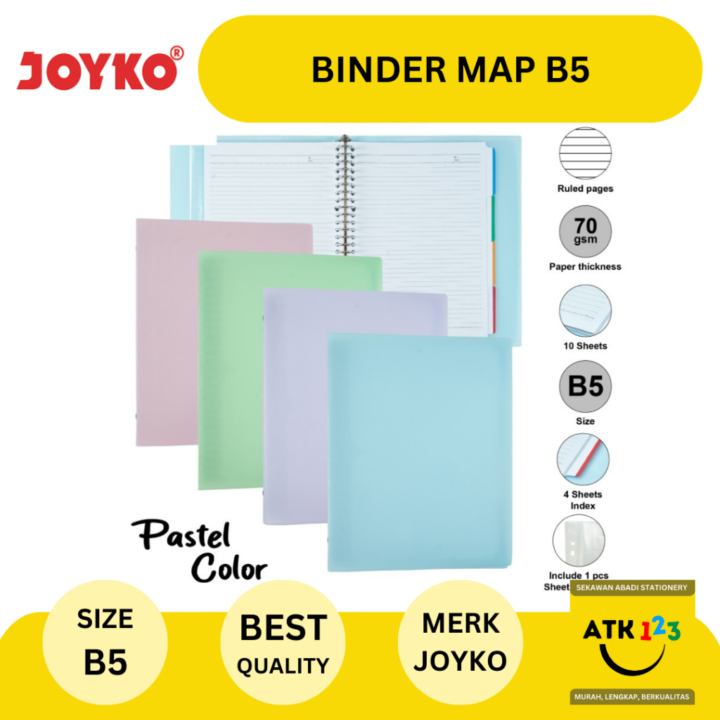 

Map Binder / Buku Binder Kuliah Merk Joyko B5-MHPT-143 Pastel Colors