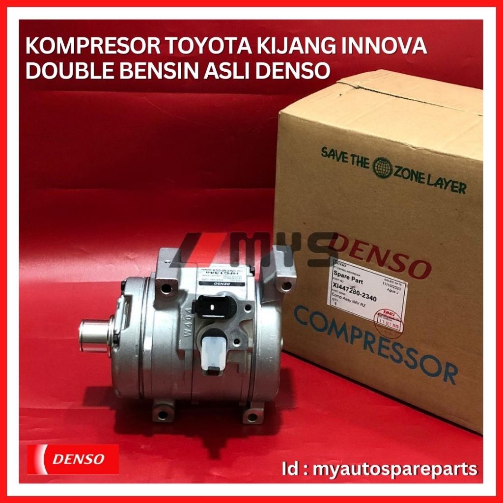 KOMPRESOR AC Mobil TOYOTA Kijang Innova Fortuner Double Bensin ASLI DENSO