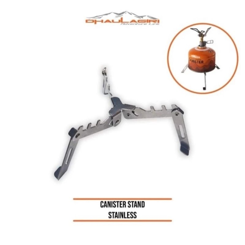 Canister Stand Stainless Dudukan Tripod Bracket Tabung Gas DHAULAGIRI
