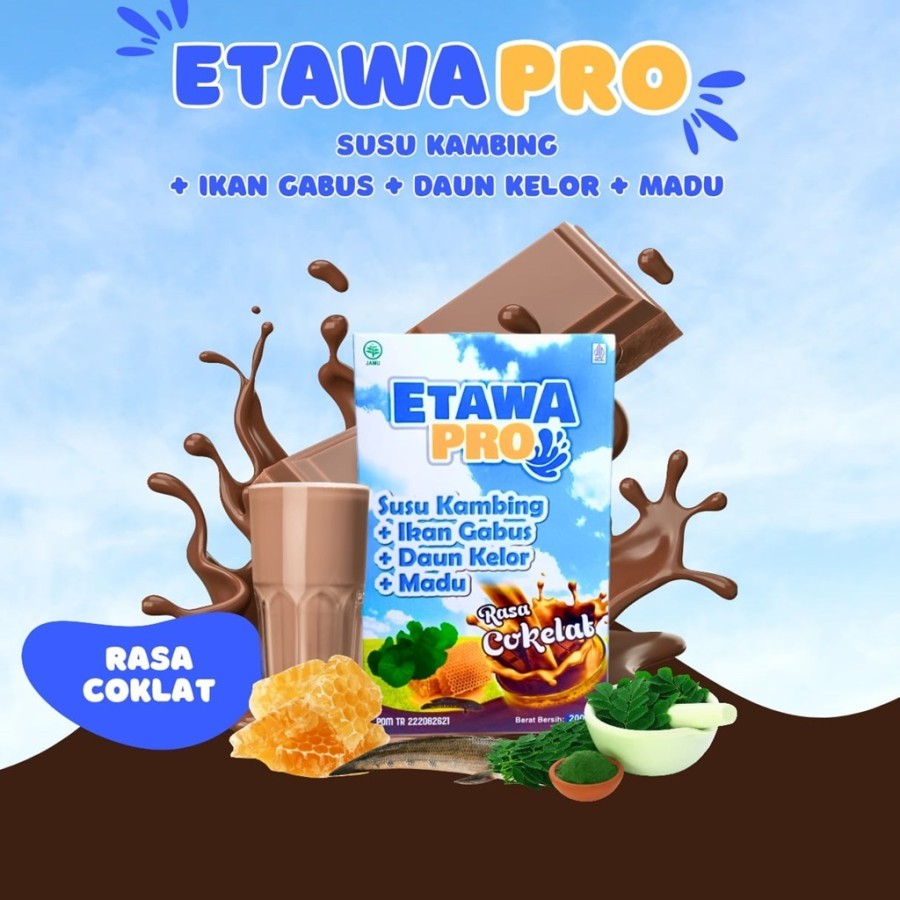 

ETAWA PRO Susu Kambing Etawa Plus Ikan Gabus Susu Kambing Rasa Cokelat