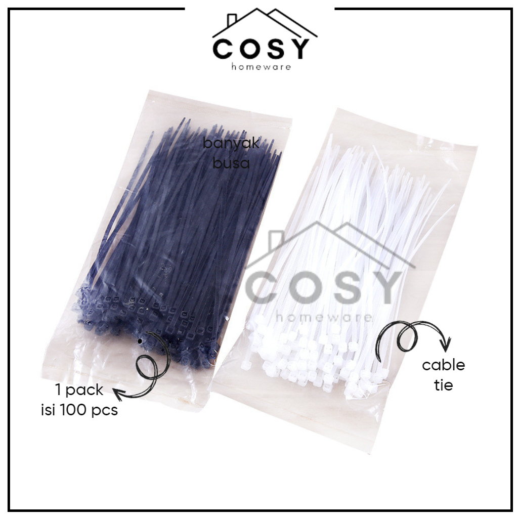 

COSY Kabel Ties 100 pcs Kabel Tis Cable Ties Tali Ties Pengikat Kabel
