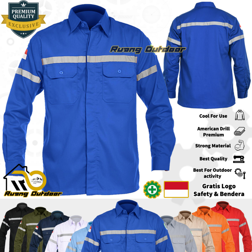 Baju Safety Lengan Panjang /Baju safety Proyek