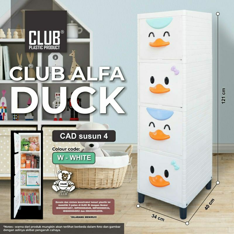 Lemari Anak Bebek Club Alfa Duck Lemari Swing Lemari Pakaian Plastik Karakter