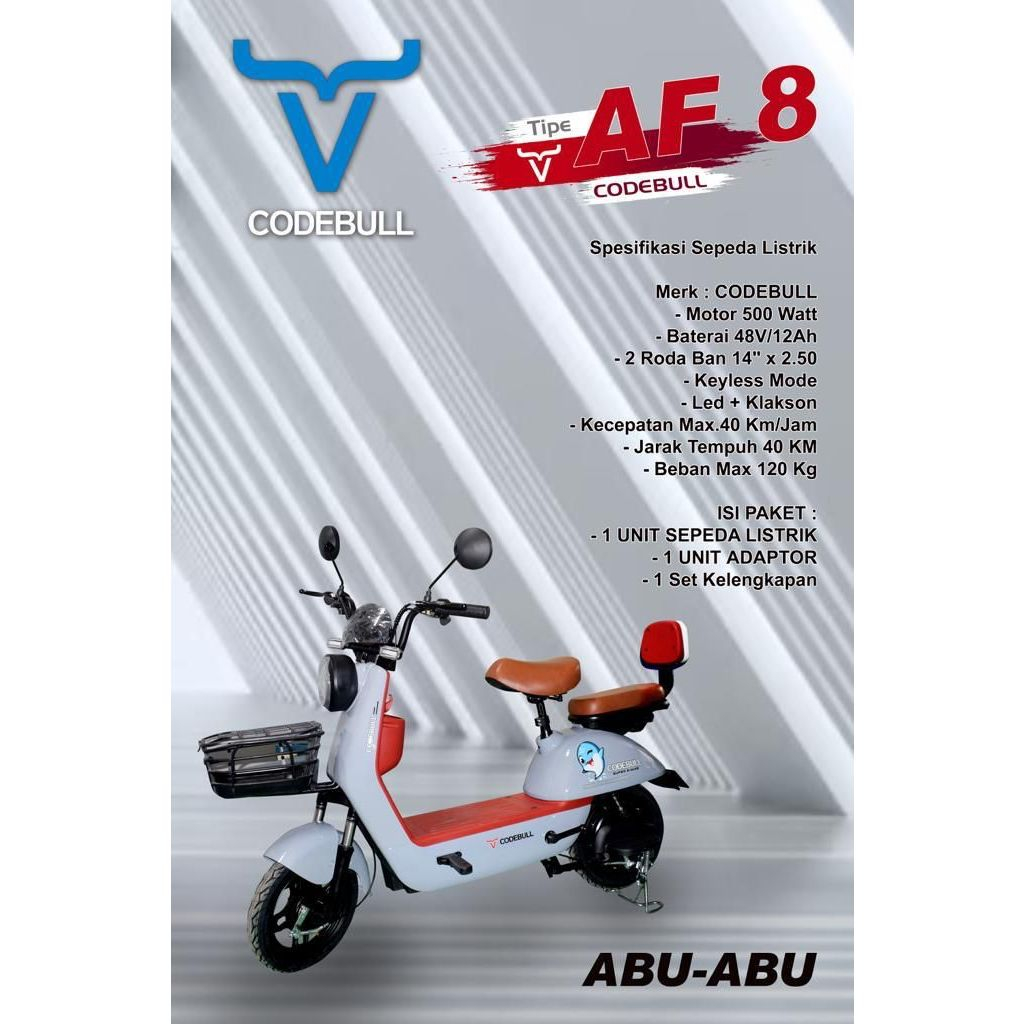 [READY STOK] Sepedah Listrik CODEBULL type AF8 E-Bike Sepedah Motor Listrik Dewasa