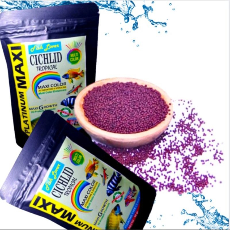 MAKANAN IKAN FISH LOVER PLATINUM MAXI CICHLID TROPICAL 40GR