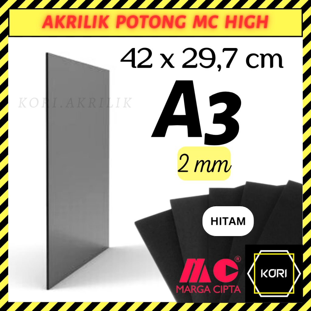 

Akrilik Lembaran A3 2 mm Hitam MARGA CIPTA | Akrilik 29,7x42 cm Hitam Solid | Akrilik Wedding Sign Besar Potong Acrylic Lembar 2 mm