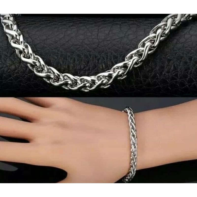 gelang rantai pria wanita keren motif tulang naga titanium stainless stell