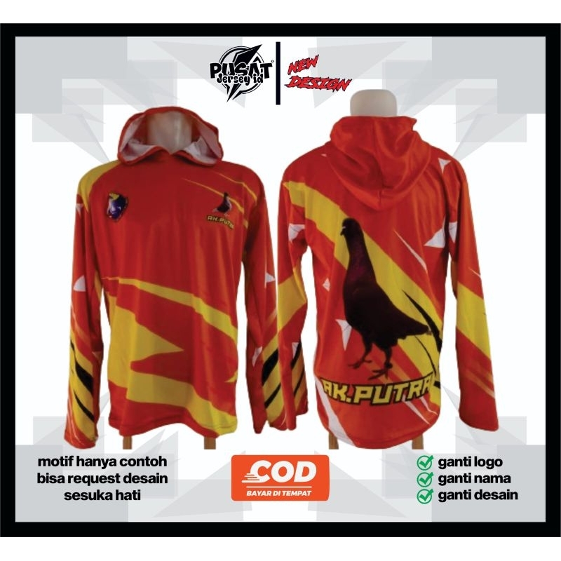 Jersey merpati bertopi custom free request desain
