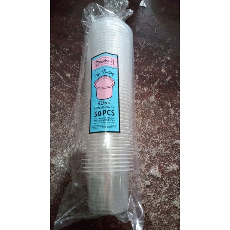 Cup puding 90ml 50pcs / Cup 90ml / Cup Es krim / Wadah es krim / Cup Sealer / Cup Plastik