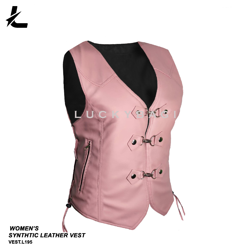 Rompi Knit Kulit Wanita Vest Kulit Wanita Rompi Kulit Sintetis Rompi Wanita