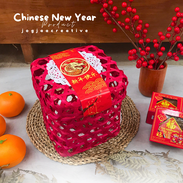 IMLEK SERIES | KLONGSONG KOTAK PINTERES 15X15 TINGGI 17 CM HIAS STICKER IMLEK NAGA KAYU hampers mura