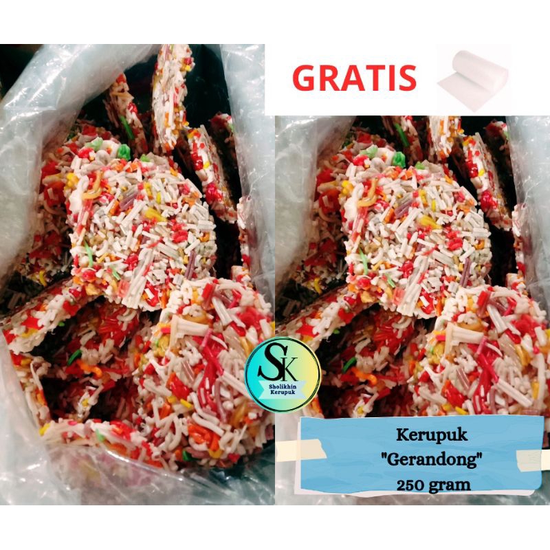 

Kerupuk Gerandong 250 gram / Krupuk Grandong Warna / Kerupuk Mentah