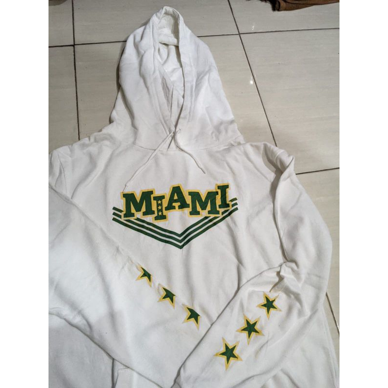 Hoodie browny putih miami