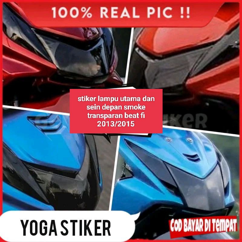 costum stiker lampu depan + sein smoke beat fi/ beat karbu /Mio m3