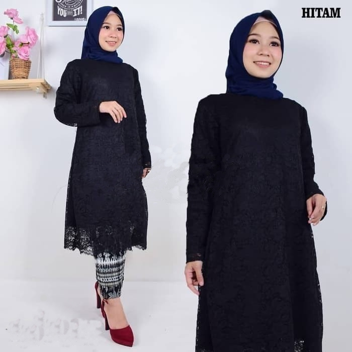 Stelan kebaya tunik brokat / kebaya tunik brokat / Kebaya lengga panjang / Kebaya kekinian / kebaya 