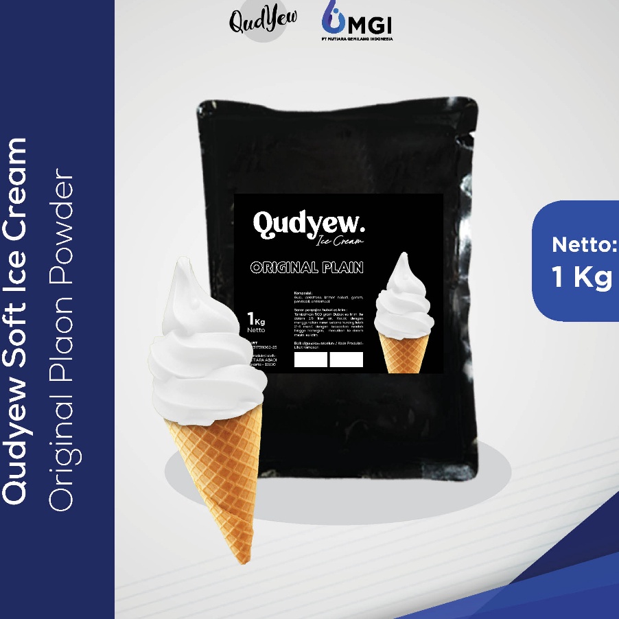

DISKON QUDYEW ICE CREAM POWDER ORIGINAL PLAIN 1KG BUBUK ES KRIM 1KG PREMIX