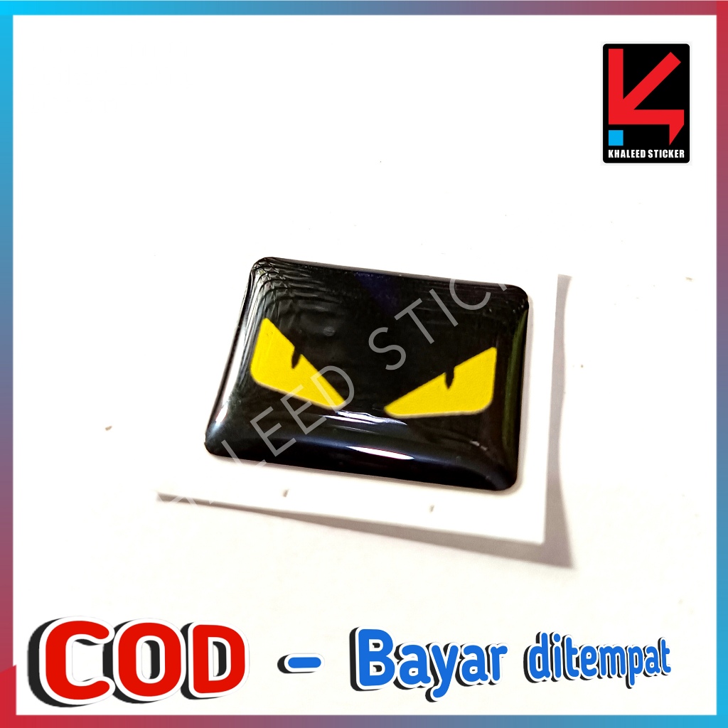 Emblem spidometer logo FENDI MONSTER stiker motor timbul aksesoris HP Laptop PC