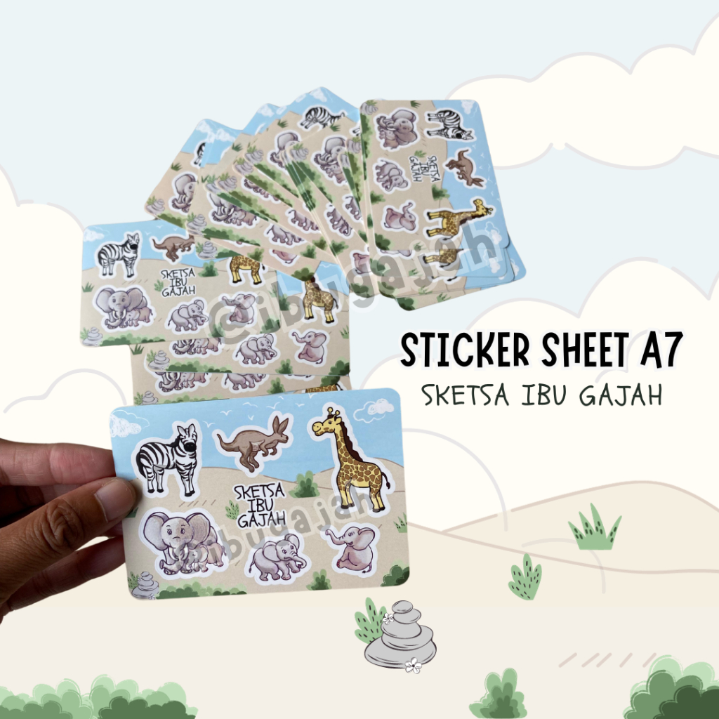 

Sticker sheet "Sketsa Ibu Gajah