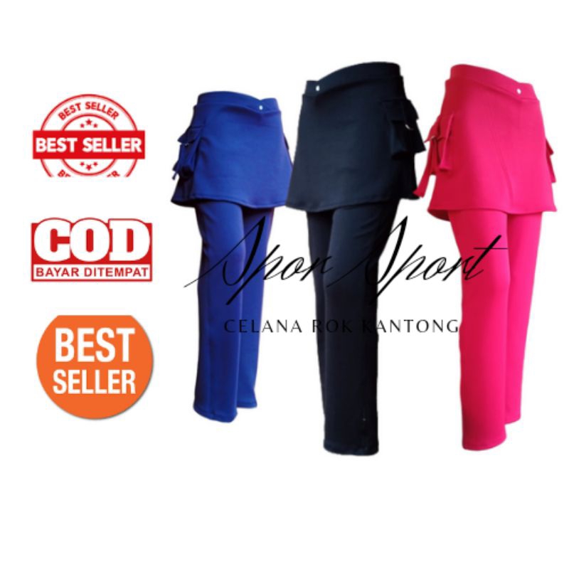 Celana senam rok/celana senam wanita/celana senam rok kantong