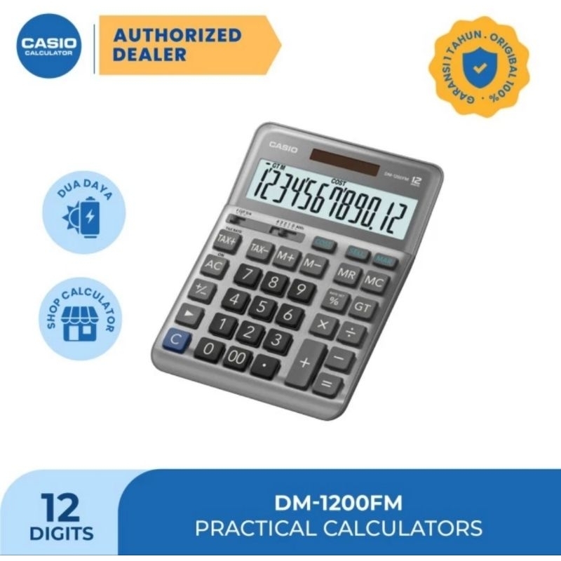 

CASIO DM 1200 DESKTOP KALKULATOR / CALCULATOR KANTOR MEJA DM1200