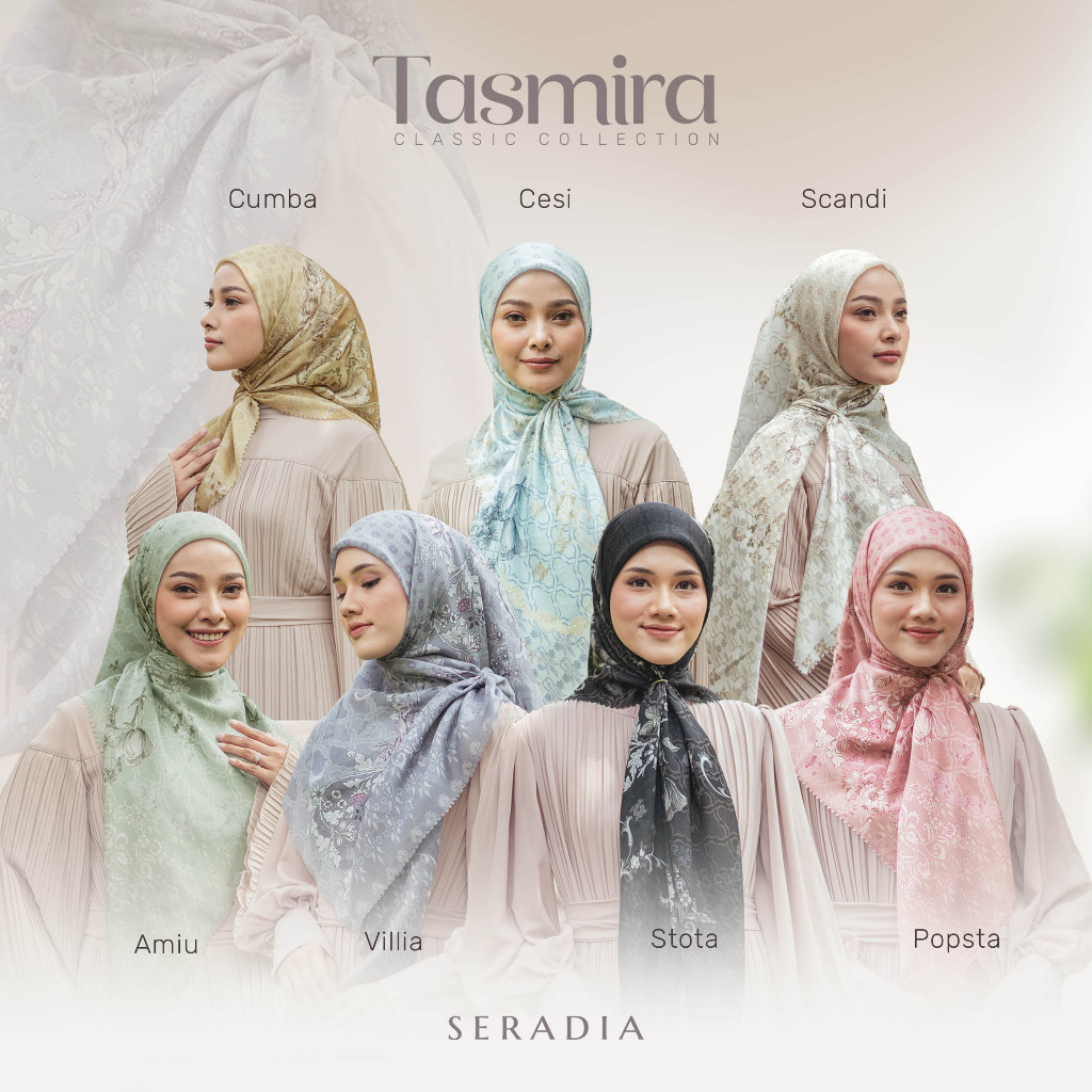 Seradia Hijab - Segi Empat Motif Tasmira - Classic Collection