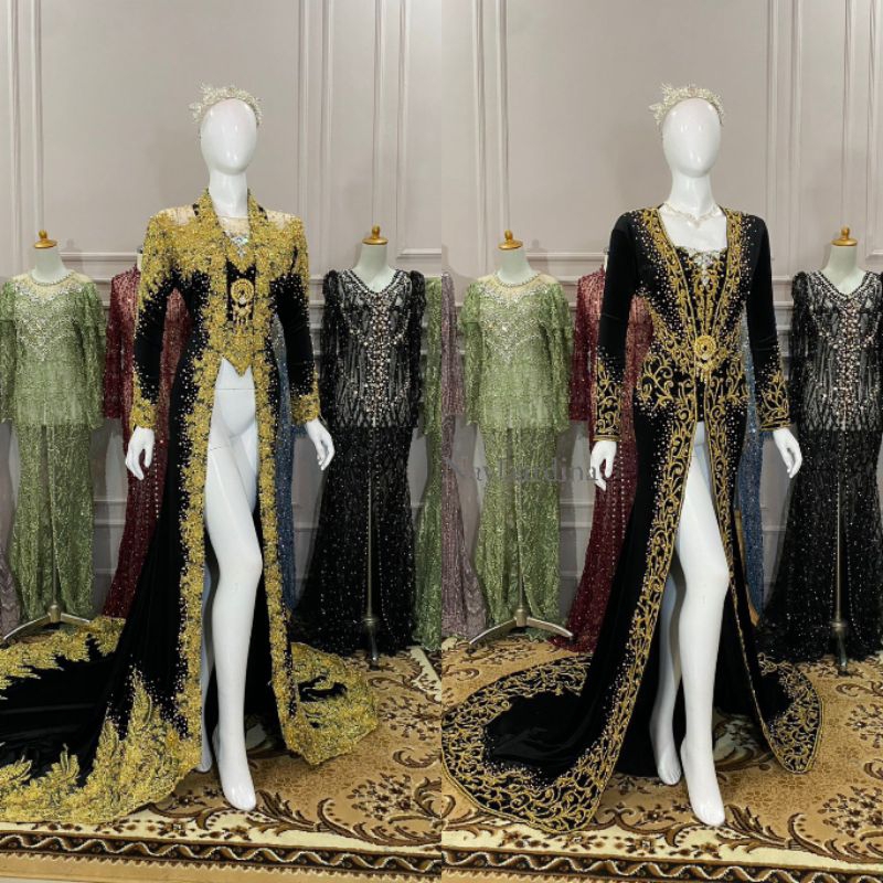 GAUN PENGANTIN BELUDRU KUTU BARU BEREKOR/BAJU PENGANTIN/GAUN WEDDING//GAUN BELUDRU ADAT JAWA//