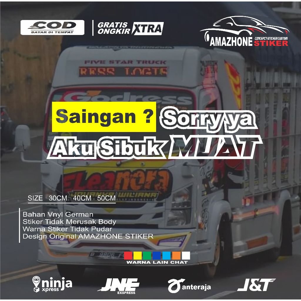 Stiker kaca mobil stiker cutting variasi kaca mobil truk pickup termurah