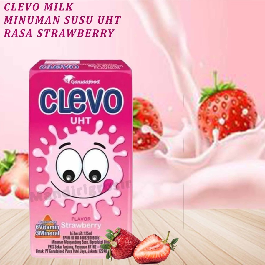 

Minuman Susu UHT * Clevo Milk * Susu Rasa Strawberry * 115ml