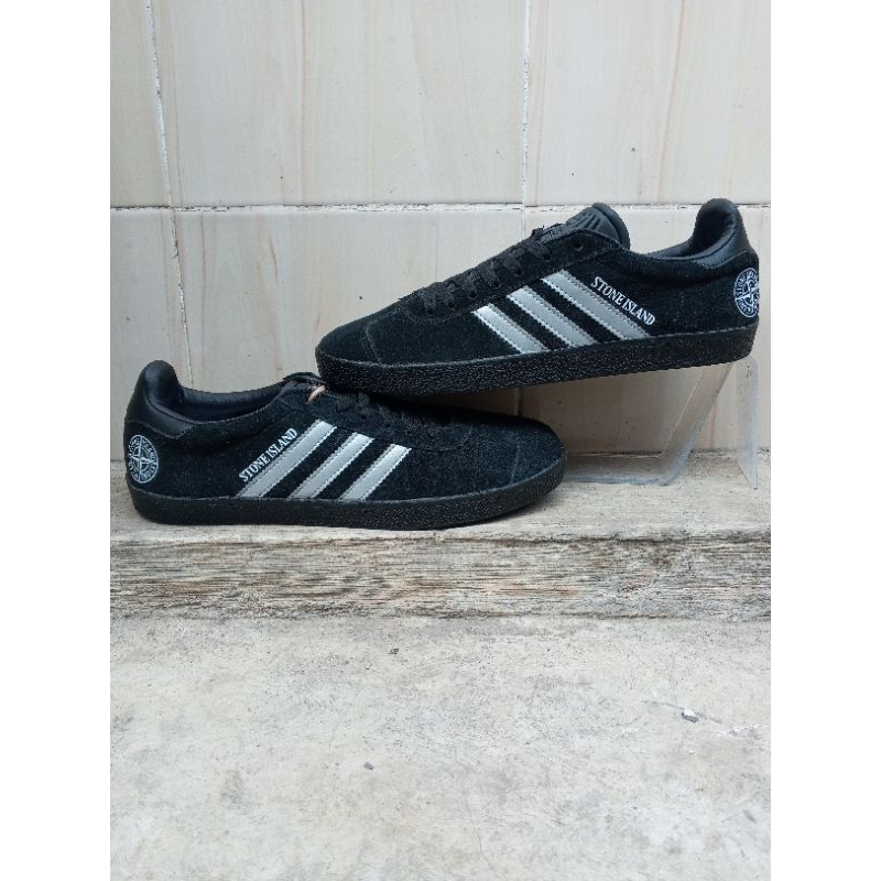 SEPATU SNEAKERS CASUAL PRIA ADIDAS STONE ISLAND FULL BLACK