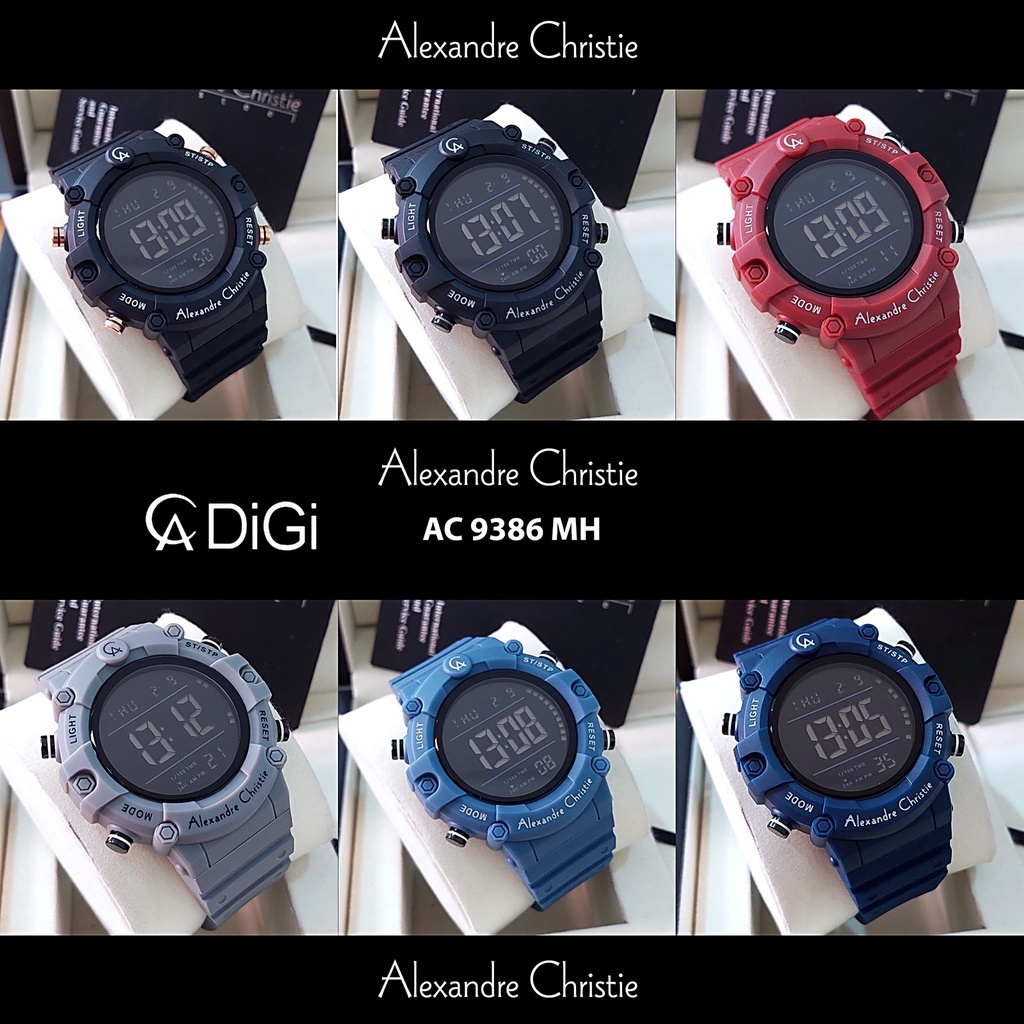 jam tangan alexander christie pria 9386 original tali rubber