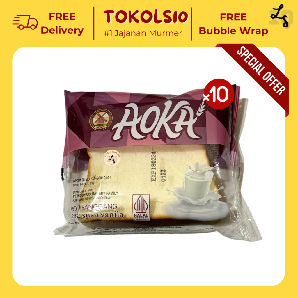 

[10 PCS LEBIH HEMAT] Roti Panggang Aoka Aneka Rasa Super Lembut