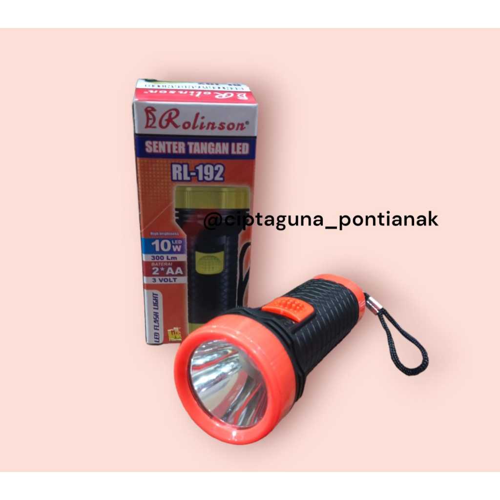 SENTER TANGAN ROLINSON RL - 192 LED BATERAI AA - MURAH